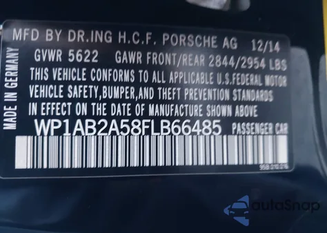 2015 Porsche Macan S from USA, damaged, VIN WP1AB2A58FLB66485